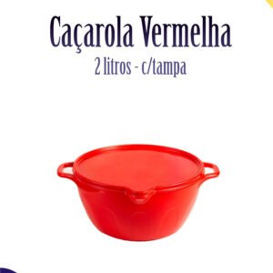 Caçarola vermelha c/tampa 2 litros